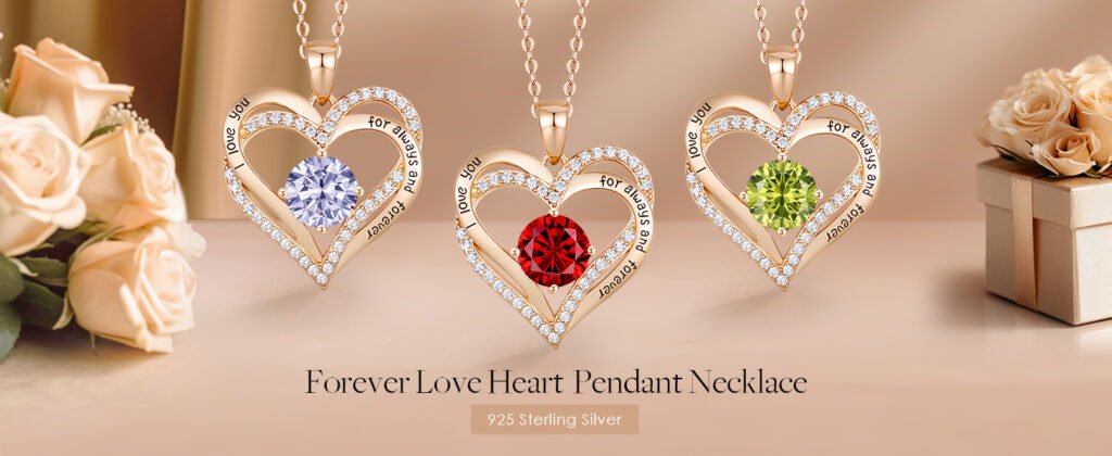 CDE Forever Love Heart Necklace for Women – S925 Silver Birthstone Pendant_2