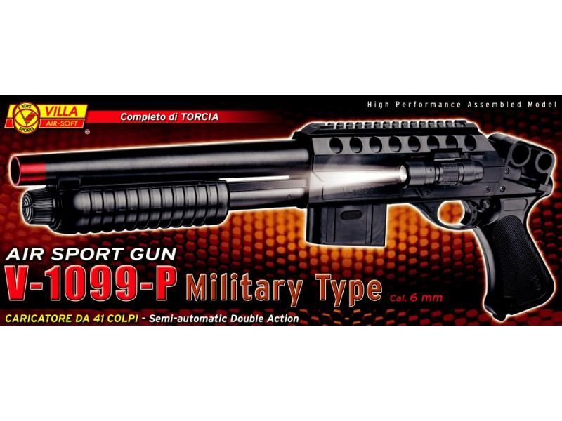 Airsoftová zbraň V-1099 MILITARY TYPE with Torch Villa Giocattoli Poľovnícke potreby