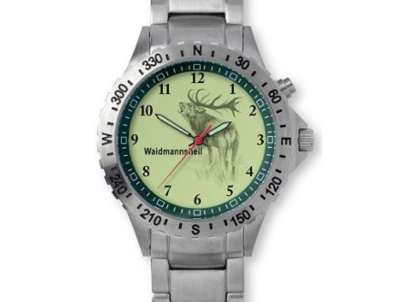 Poľovnícke hodinky Greiner nerezový remienok/jeleň zozadu Greiner Poľovnícke potreby