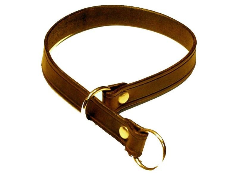 Sťahovací obojok z plochej kože - dĺžka 45cm ZUBÍČEK Poľovnícke potreby