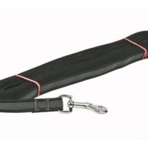 Stopovacia šnúra pogumovaná strieborná spona čierna 10 m x 12 mm Dogtrace Poľovnícke potreby