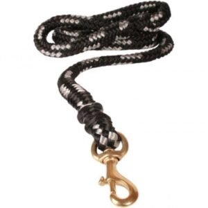 Vodítko duté lano mosazná spona 12 mm x 200 cm šedá Dogtrace Poľovnícke potreby