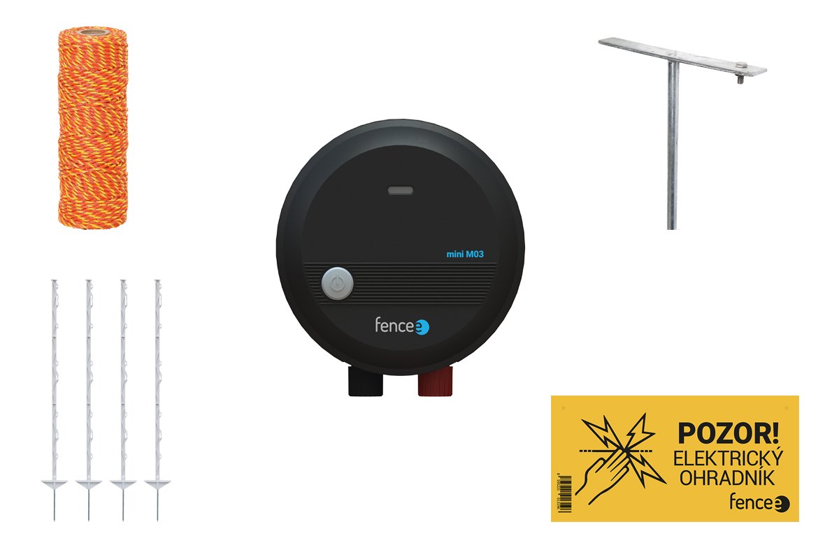 Set elektrického ohradníka Fencee mini M03 pre mačky a psy - inštalácia do 100 m Fencee Poľovnícke potreby